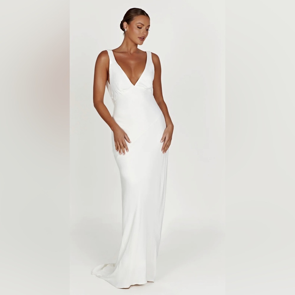 MESHKI The AMANZA Maxi Dress with Cowl Back - Ivory